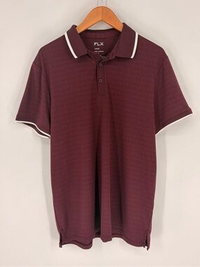 FLX Urban Commuter Maroon Short Sleeve Men’s Polo Shirt